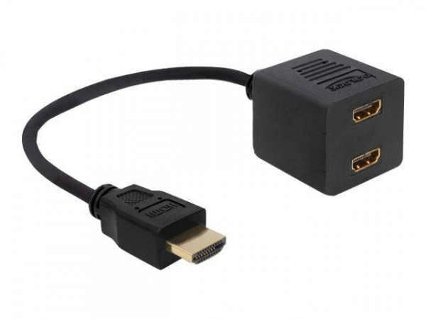 HDMI Adapter Delock A -> 2x A St/Bu 0.20m with Ethernet