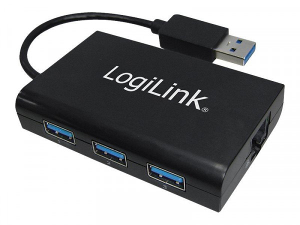 LogiLink USB 3.0 3-Port Hub mit Gigabit Adapter