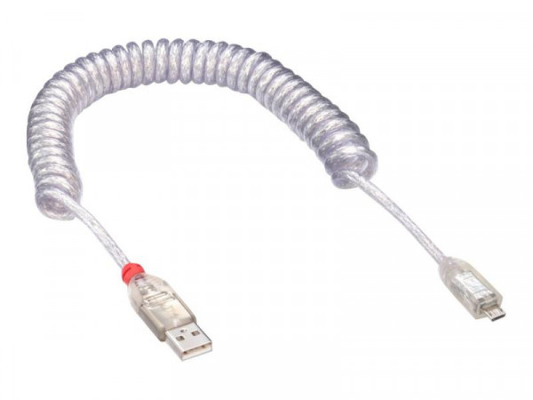 Lindy USB 2.0 Spiralkabel Typ A/Micro-B M/M 2m