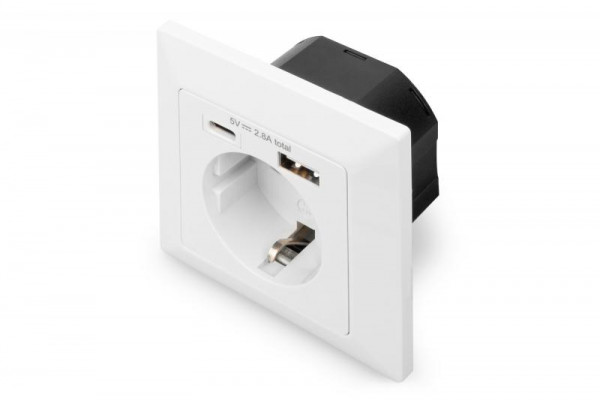 DIGITUS Sicherheits-Steckdose Unterputzmontage USB Type-C