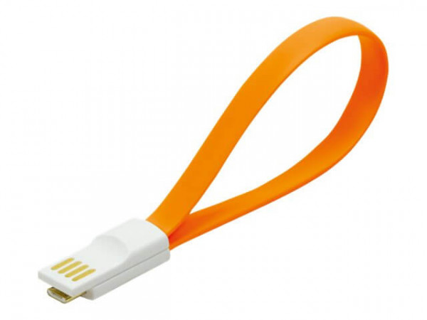 USB Kabel LogiLink A -> micro B St/St orange magnet,