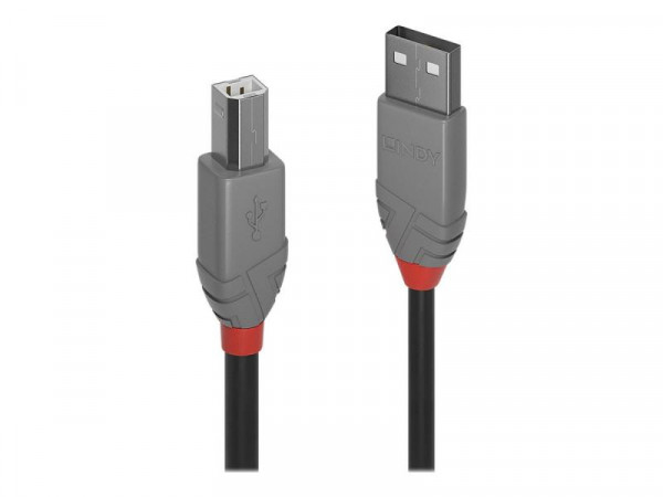 Lindy USB 2.0 Kabel Typ A/B Anthra Line M/M 1m