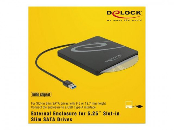 DELOCK externes Gehäuse 5.25" Slot-In Slim SATA 9,5/12,7mm