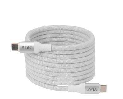Club3D Lifestyle USB-C Magnetisches Kabel 240W 2m weiß St/St