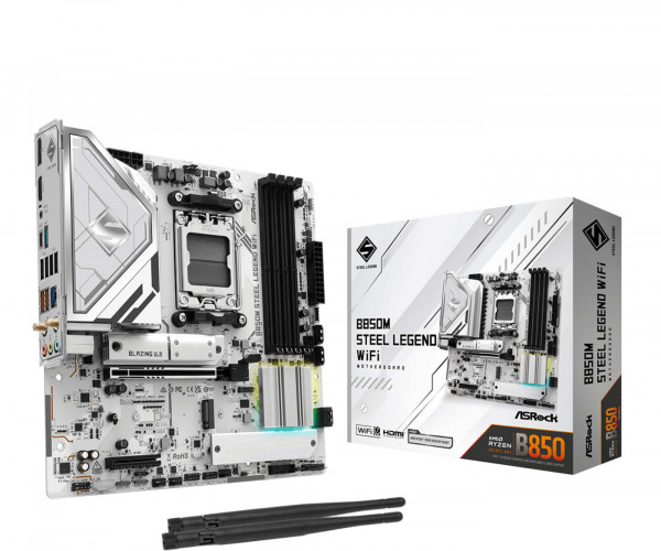 ASRock B850M Steel Legend WiFi AM5 mATX HDMI/DP DDR5