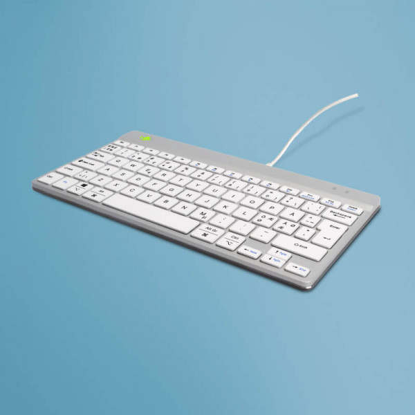 R-Go Tastatur Compact Break ND-Layout Kabel weiß