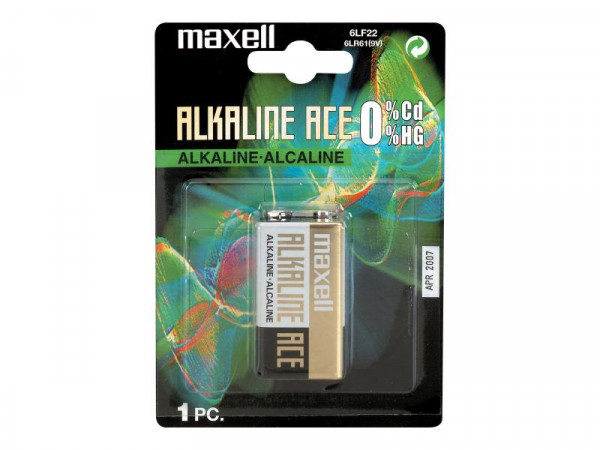 Maxell Batterie Alkaline 9V Block 6LR61 1St.