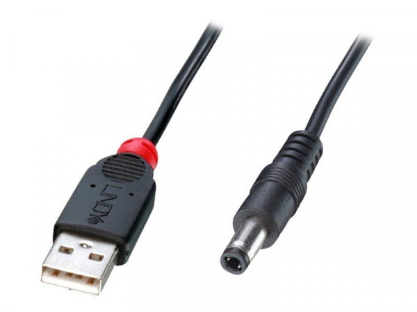 Lindy Adapterkabel USB A - DC 5.5/2.1mm Hohlstecker 1.5m
