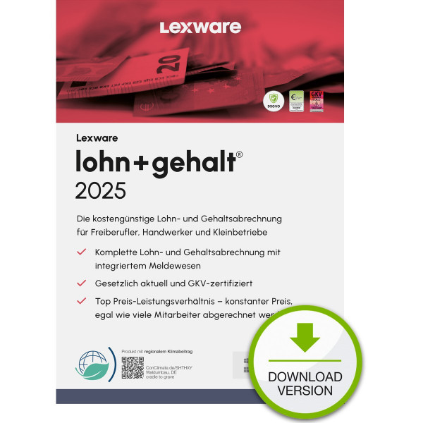 Lexware ESD lohn+gehalt 2025 Download Jahresversion (365-T)