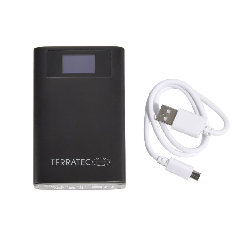 TerraTec POWERBANK 7800 display - Powerbank - 7800 mAh - 2.1 A - 2  Ausgabeanschlussstellen (USB)