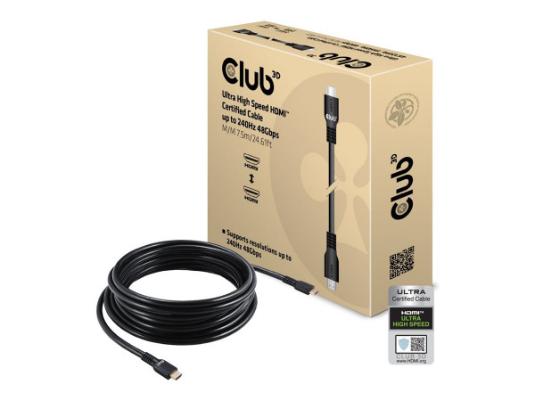 Club3D HDMI-Kabel A -> A 2.1 Ultra High Speed 8K60Hz 7,5m