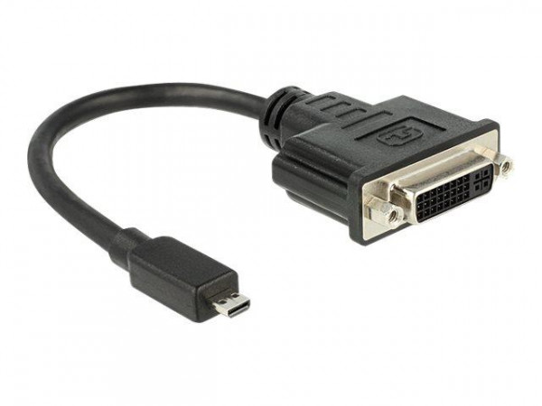 HDMI Adapter Delock micro D -> DVI(24+1) St/Bu schwarz