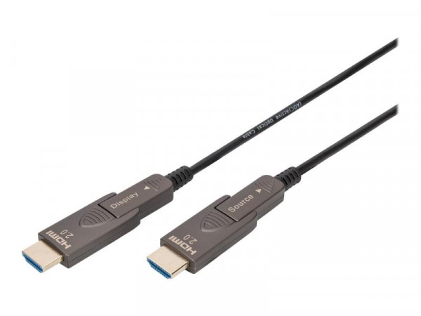 DIGITUS HDMI AOC Hybrid Glasfaserkabel 4K abnehmbar 20m schw