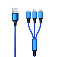 2GO 3in1 USB Type C-Ladekabel für Micro-USB-Apple blau 1,5m