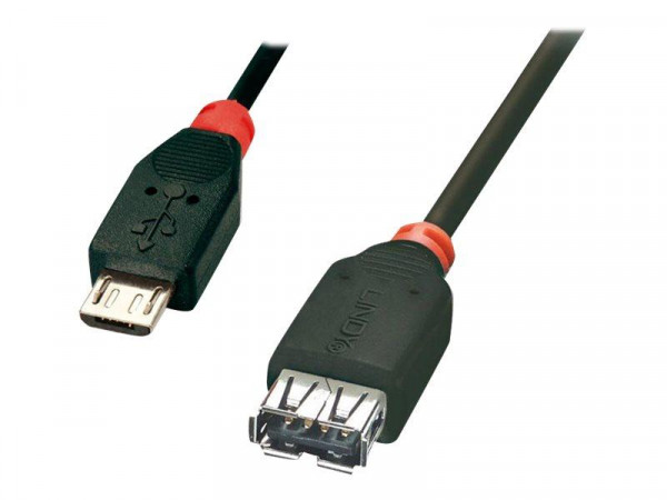 Lindy USB 2.0 Kabel Typ Micro-B/A M/F OTG 0.5m