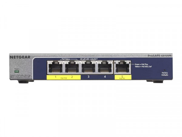 Switch NETGEAR 5x GE GS105PE-10000S webmanaged POE retail