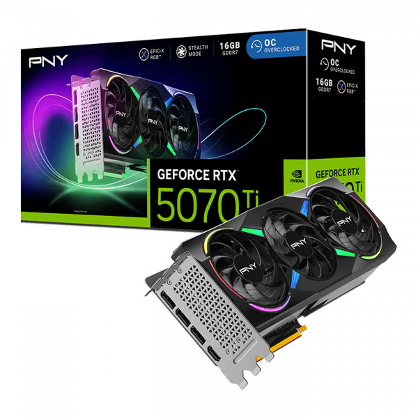 PNY RTX5070 TI VERTO ARGB OC Triple Fan 16GB GDDR7 HDMI 3xDP