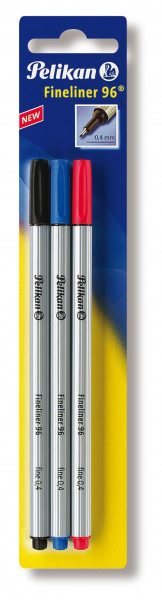 Pelikan Fineliner 96 farbig sortiert schwarz/rot/blau 0.4mm