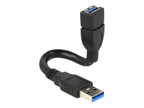 USB3.0 Verl. Delock A -> A St/Bu 0.15m schwarz ShapeCable