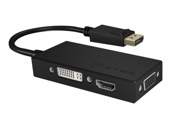 Adapter IcyBox 3in1 DisplayPort St. -> 1x VGA/HDMI/DVI Bu.