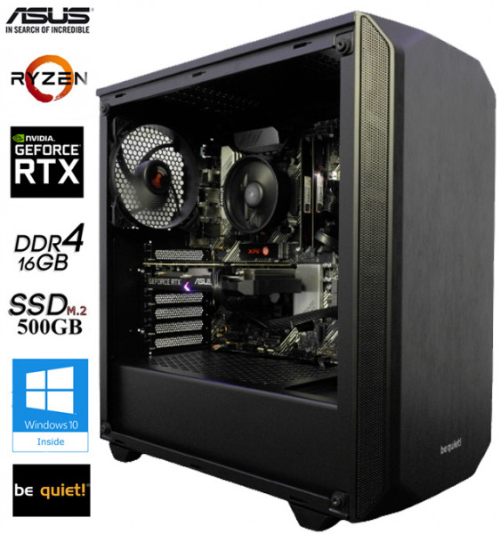 PC GamingLine Ryzen 5 5600X-M2-RTX3060 TI Silent pwd ASUS