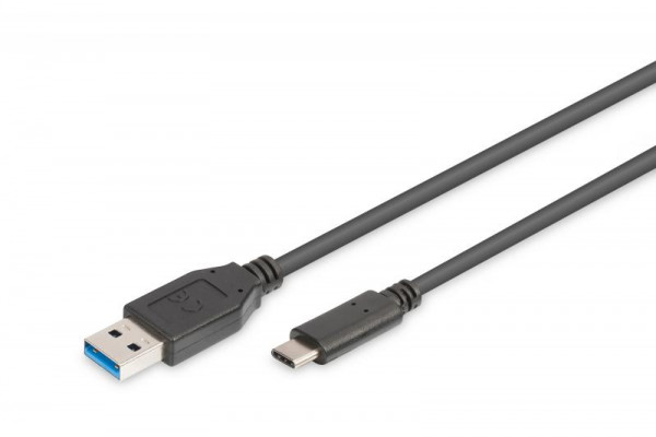 USB Type-C Anschlusskabel, Type-C - A, 1,8m, schwarz