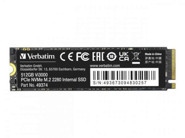 SSD 512GB Verbatim Vi3000 PCIe NVMe M.2