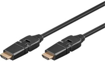 KAB HDMI Kabel mit Ethernet, 360grad, vergoldet 3m