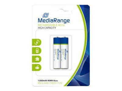 MediaRange Batterie Rechargeable Accu Micro AAA HR03 1,2V 2s