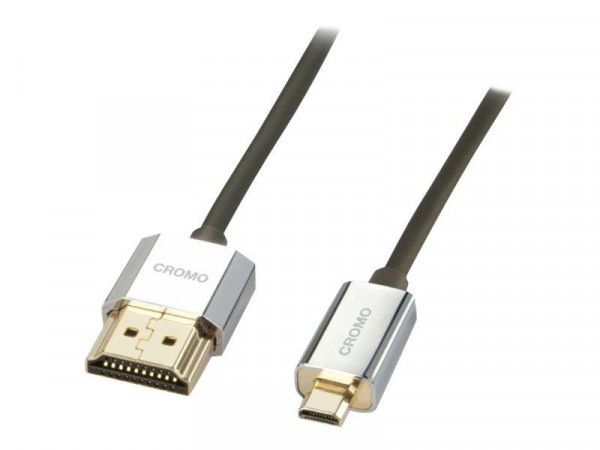 Lindy HDMI High Speed Kabel an Micro HDMI CROMO Slim 1m