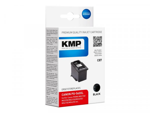KMP Patrone Canon PG540XL black 600 S. C87 refilled