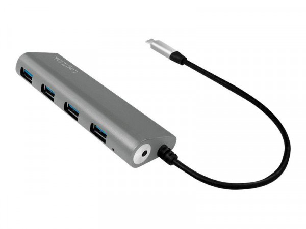 LogiLink USB 3.1 HUB 4-port Type-C Aluminium grau