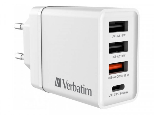 Verbatim CHR-30EU2 USB Charger 30W with 2 x USB-A 10W White