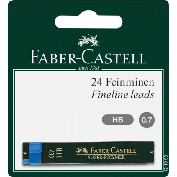 FABER-CASTELL Feinmine Super-Polymer 0,7mm HB 2x12 BK