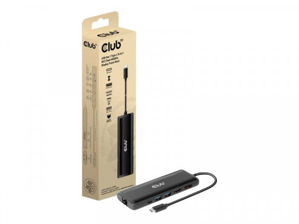 Club3D USB-8-in1-HUB USB-C > HDMI/DP/2xUSB/USB-C/RJ45 100W