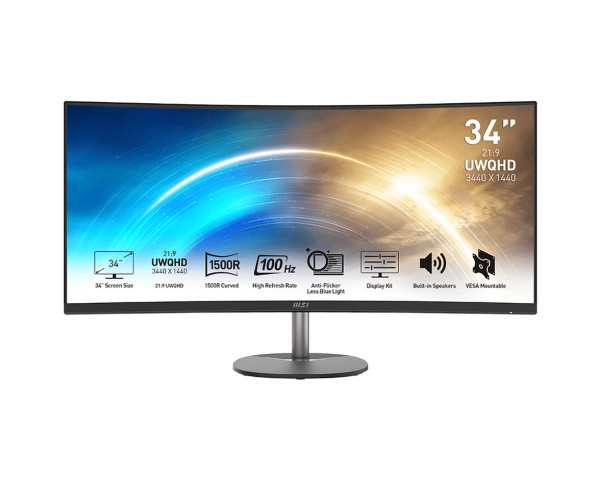MSI PRO MP341CQDE 86.36cm (34") Curved VA UWQHD HDR/HDMI/4ms