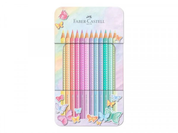 FABER-CASTELL Buntstifte Sparkle Pastell 12er Metalle.