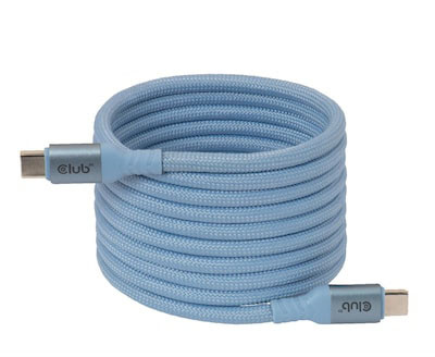 Club3D Lifestyle USB-C Magnetisches Kabel 240W 2m blau St/St