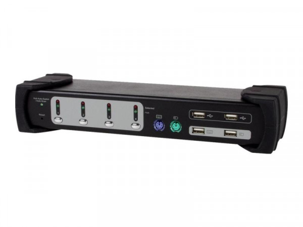 Equip KVM Switch 4x USB/PS2 Dual Monitor schwarz mit A