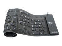 LogiLink Tastatur USB / PS/2 Flexibel Wasserfest schwarz