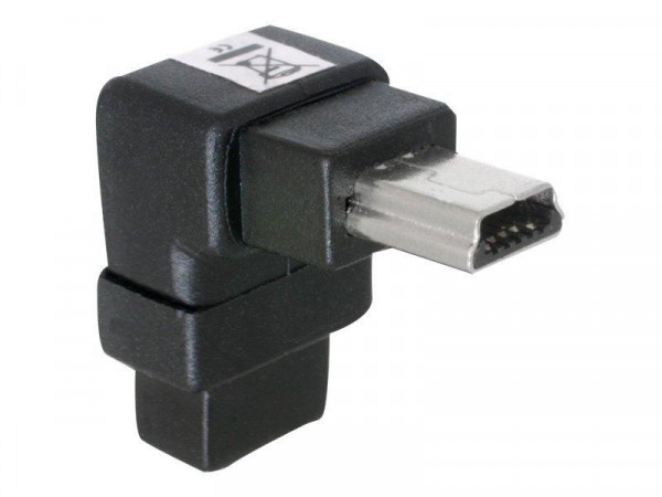 USB Adapter Delock mini B -> mini B St/Bu 90° gew.