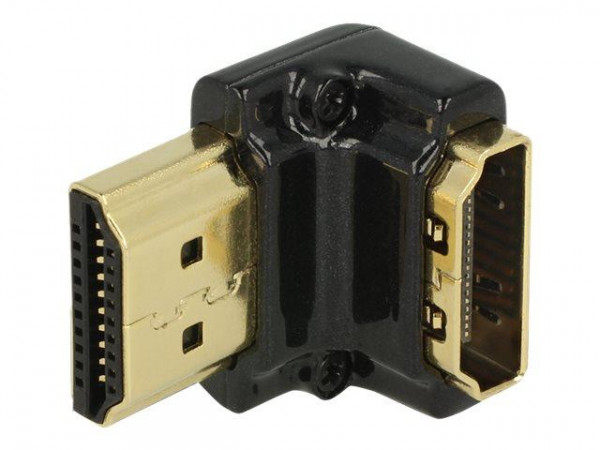 HDMI Adapter Delock A -> A Bu/St 90° unten 4K Metallgehäuse