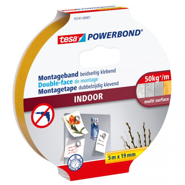 tesa Powerbond Montageband Indoor 5m 19mm