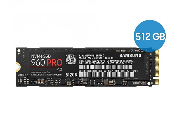 Samsung 960 PRO MZ-V6P512BW - 512 GB SSD - intern - M.2 2280 - PCI Express 3.0 x4 (NVMe)