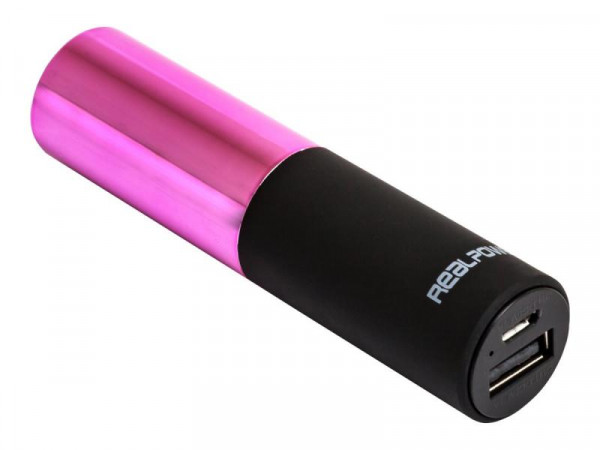 Powerbank RealPower Lipstick pink 2500 mAh