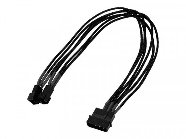 Kabel Nanoxia 4-Pin auf 2 x 3-Pin, Single, 30 cm, schwarz