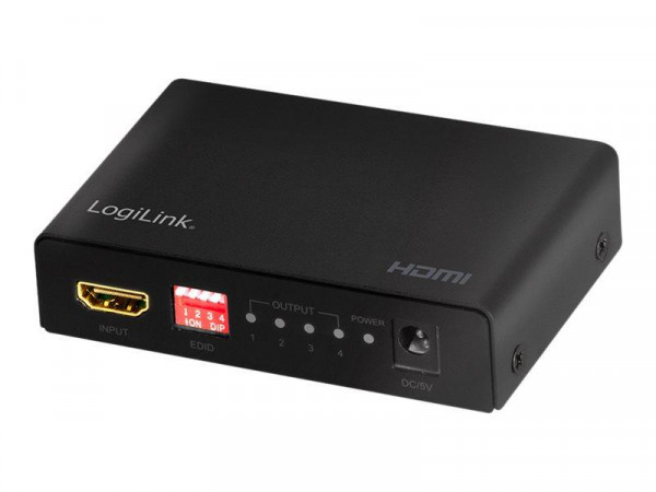 LogiLink HDMI-Splitter 1x4-Port, 4K/60Hz, Downscaler, EDID