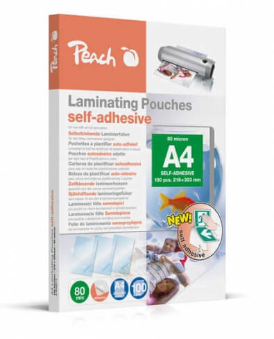 Peach Laminierfolien A4 80mic selbstklebend 100PK retail