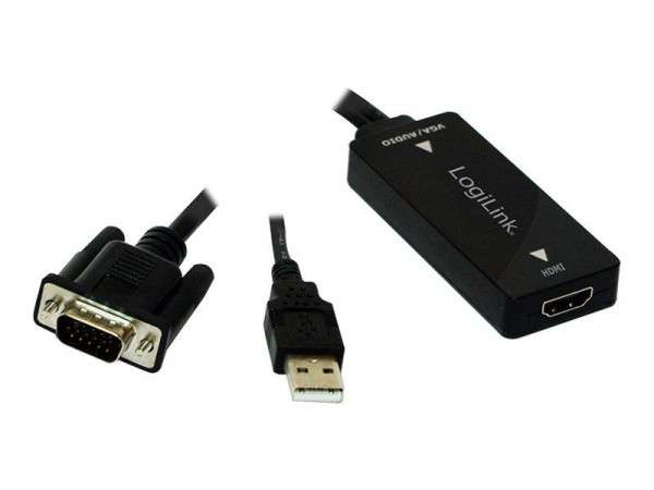 LogiLink Konverter VGA m. Audio zu HDMI konform m.High Spee