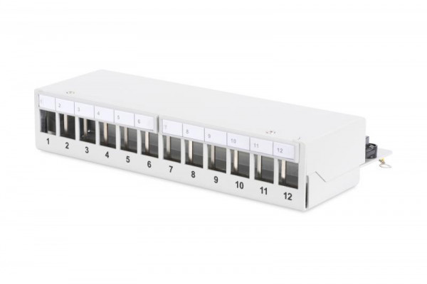 DIGITUS Patchpanel 1HE 12-Port Modular Desktop grau